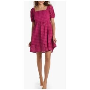 New La Blanca Resortwear Magenta Eyelet Dress Cover Up Multiple Sizes M